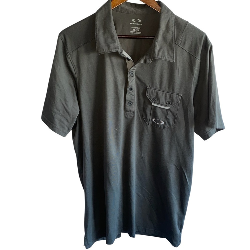 Oakley Grey Front Pocket Polo Shirt